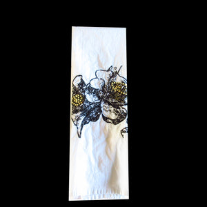 Medium Camellia Towel in Black, White, Yellow